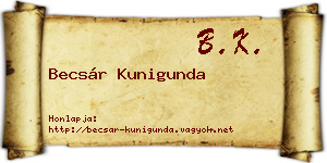 Becsár Kunigunda névjegykártya