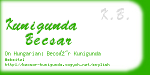 kunigunda becsar business card